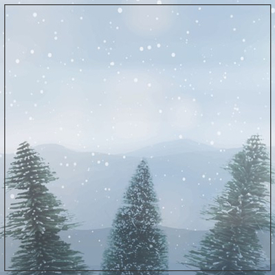 소나무 위로 눈이 내리는 풍경